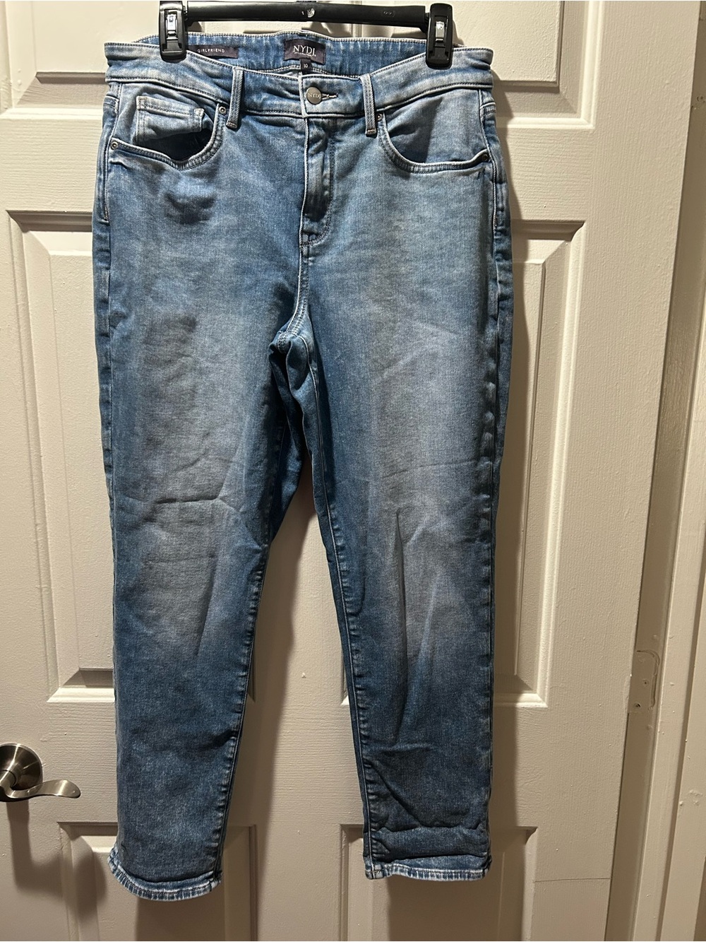 NYDJ Women’s Light Blue Margot Quinta Wash Girlfriend Ankle Jeans Size 10